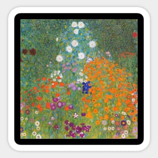 Gustav Klimt Flower Garden Famous Art Sticker